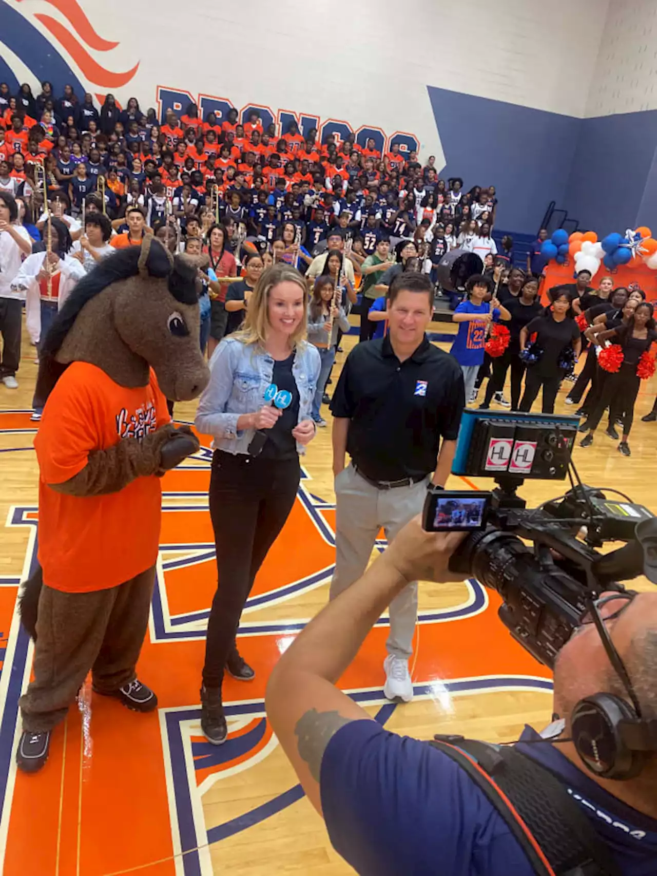 Celebrating Our Big Game Coverage at an Epic Pep Rally at George Bush High School!