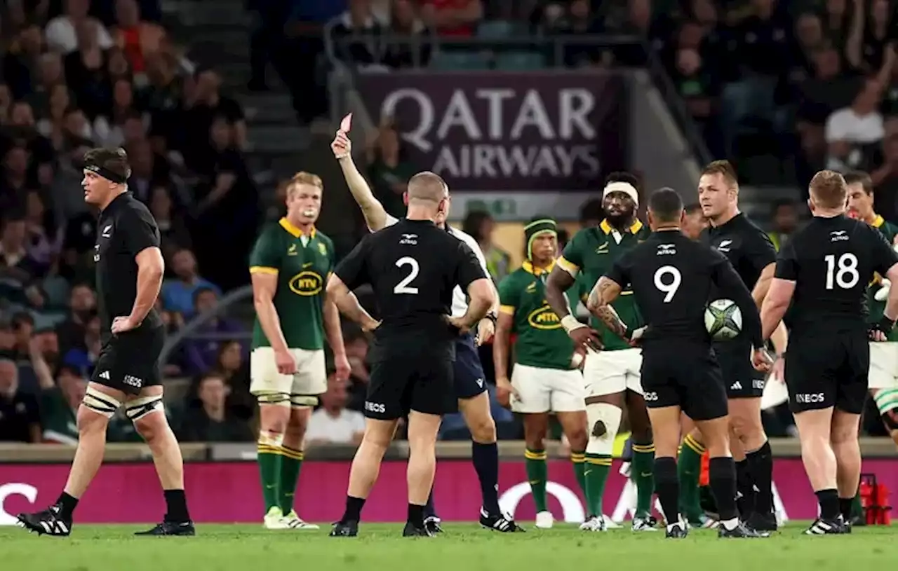 Los All Blacks sufrieron la mayor goleada de su historia y expulsaron a una de sus figuras en el test match contra Sudáfrica