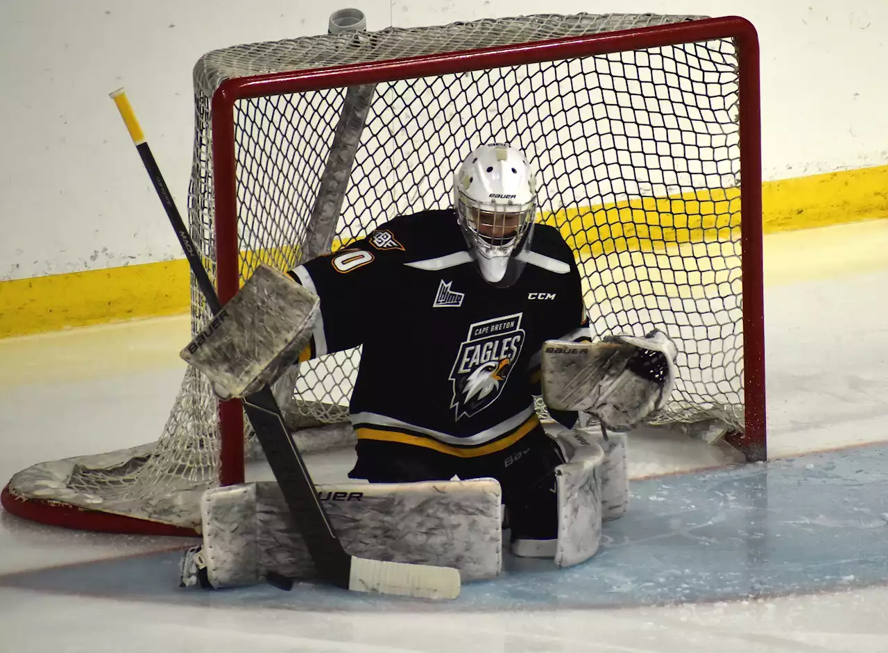 'There was definitely a little bit of nerves': Rhyah Stewart becomes first female to ever wear Cape Breton Eagles jersey in 24-save effort against Moncton Wildcats