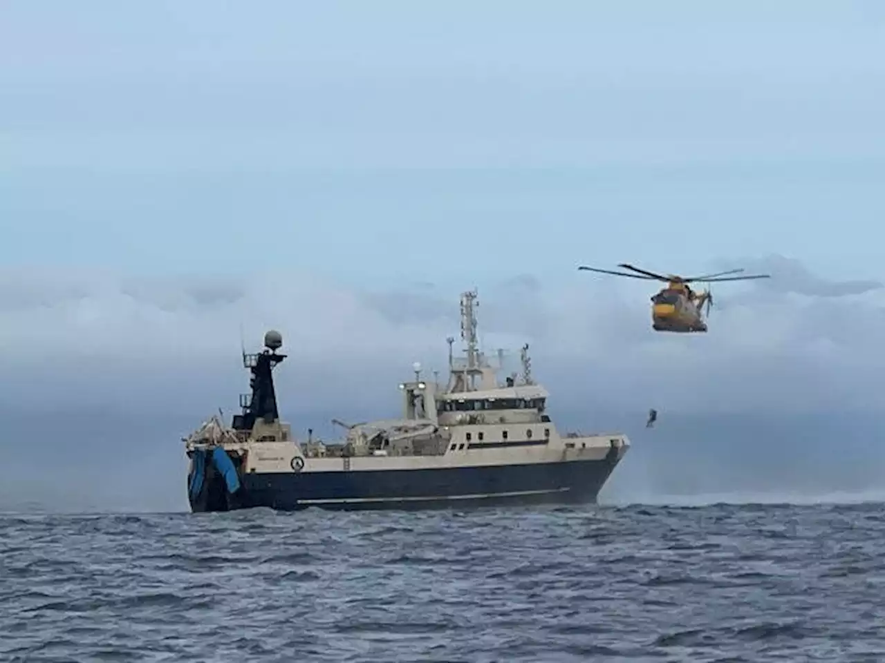 Coast guard airlifts crew member from fishing trawler off Bamberton