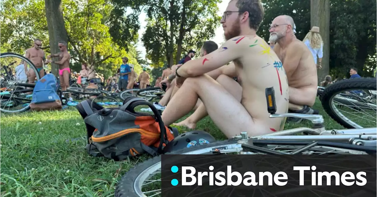 Riders in various states of undress cruise streets in 14th Naked Bike Ride