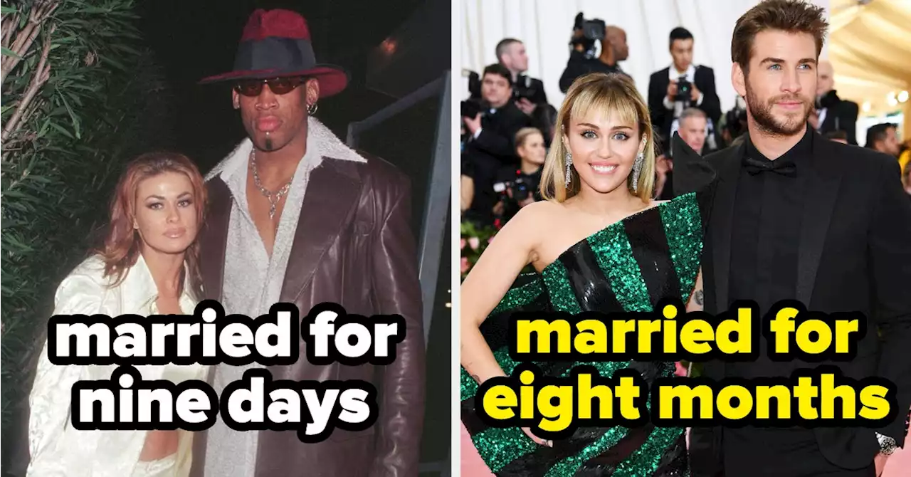 19 Celebrity Marriages That Were SO Short You Probably Forgot About Them