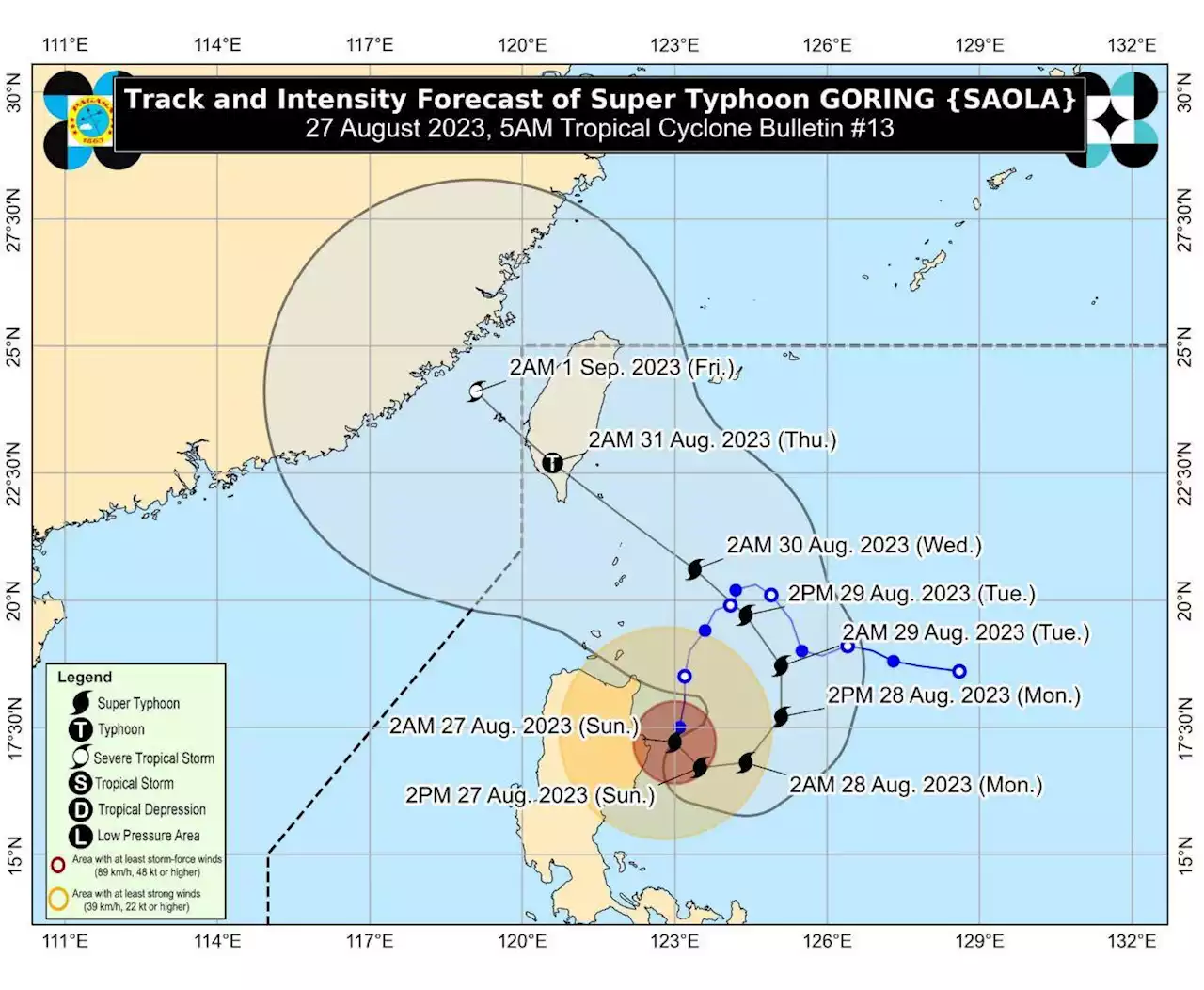 Goring now a super typhoon; Signal No. 3 up over extreme eastern Isabela