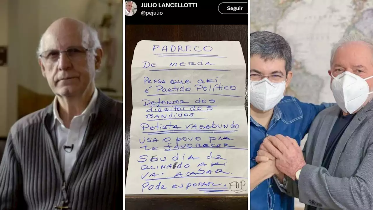 Padre Júlio Lancelotti denuncia ameaças de morte e recebe apoio da base de Lula: 'Revoltante'