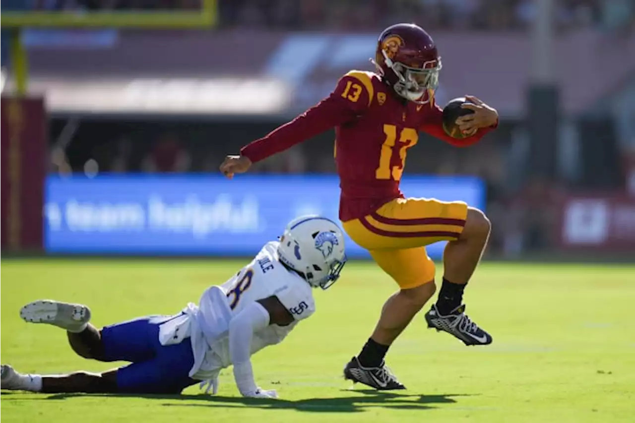 Heisman winner Caleb Williams throws 4 TD passes, leads No. 6 USC past San Jose State 56-28