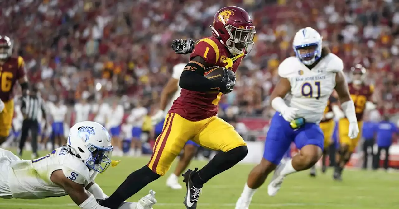 Zachariah Branch shines in his college football debut, sparking USC to blowout win