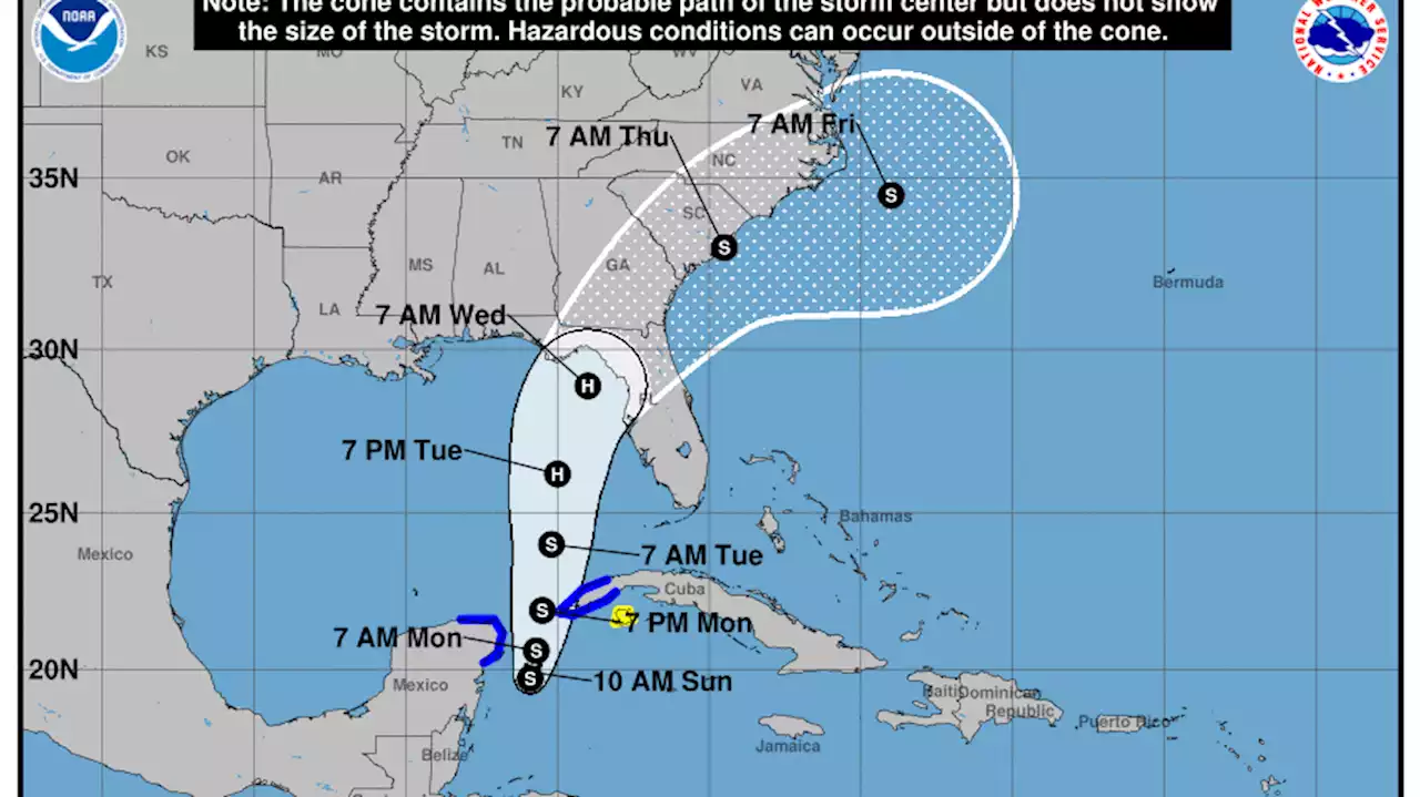 Tropical Storm Idalia could reach hurricane strength before hitting Florida this week