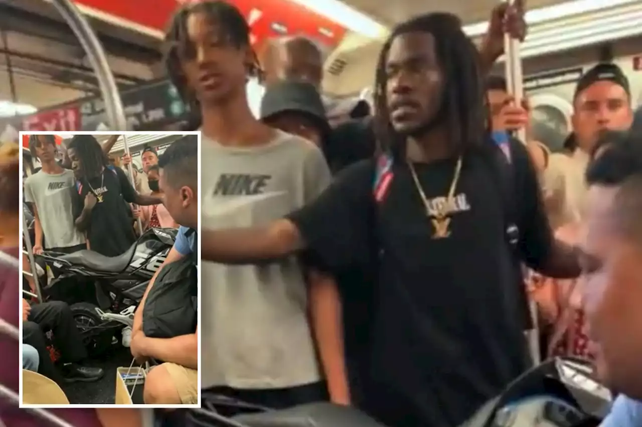 Man brings motorcycle on NYC subway, gets mad at riders who ask him to move