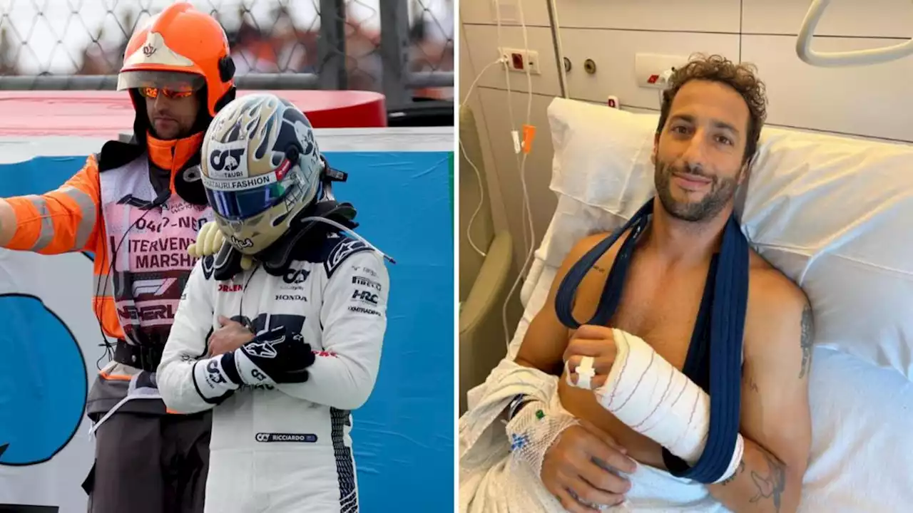 Daniel Ricciardo shares update from hospital after nasty crash