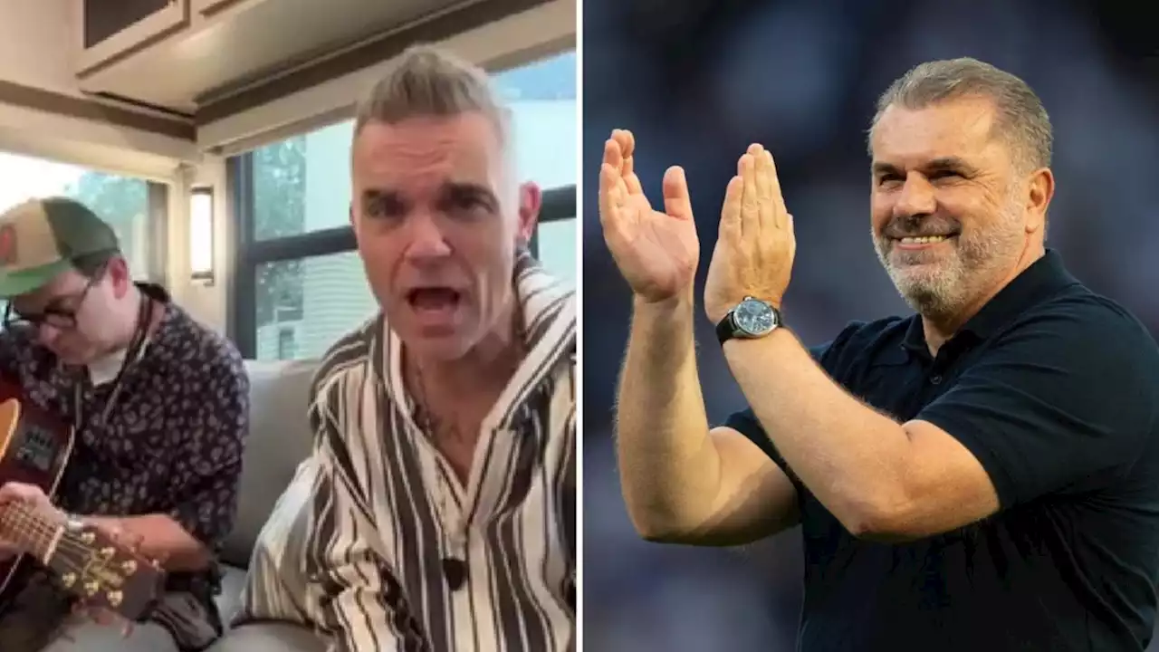 Robbie Williams belts out epic song about Ange Postecoglou