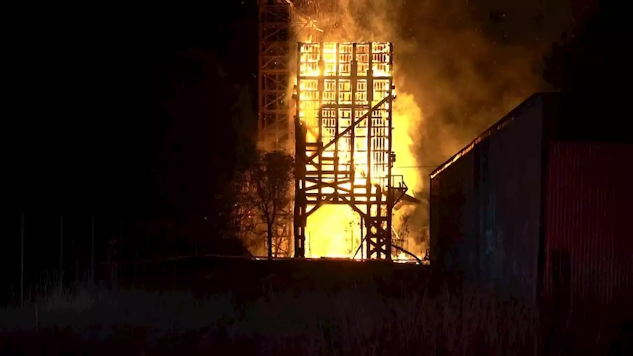 Rail history up in flames as coal loader destroyed in spectacular inferno