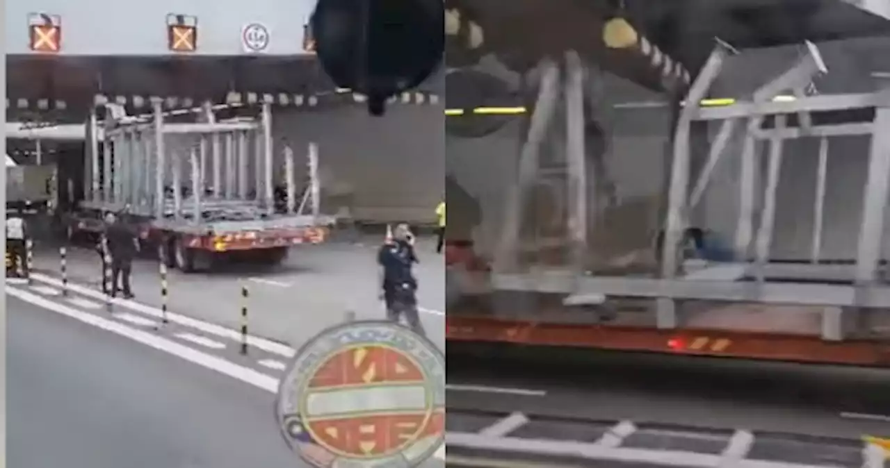 Driver arrested after trailer appears to hit height barrier along MCE