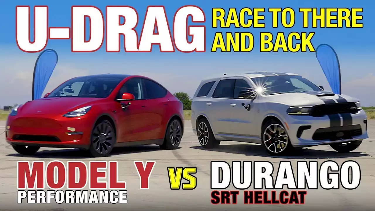 Dodge Durango SRT Hellcat Takes On Tesla Model Y Performance In U-Drag Race