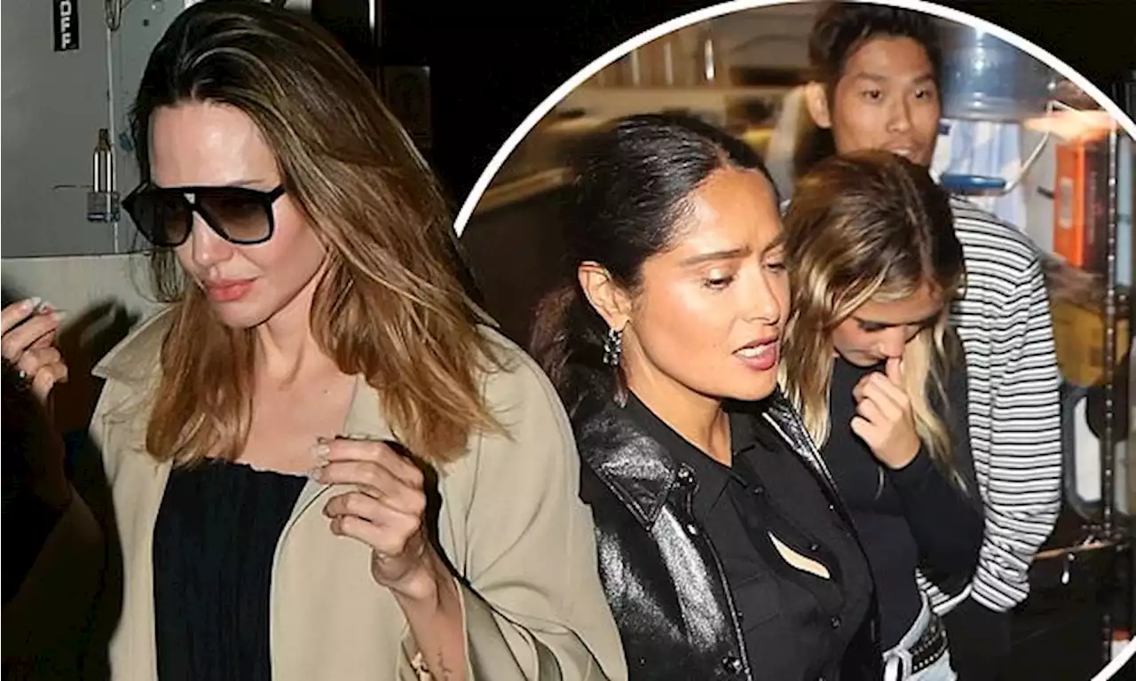 Angelina Jolie and Salma Hayek meet up for dinner with their children