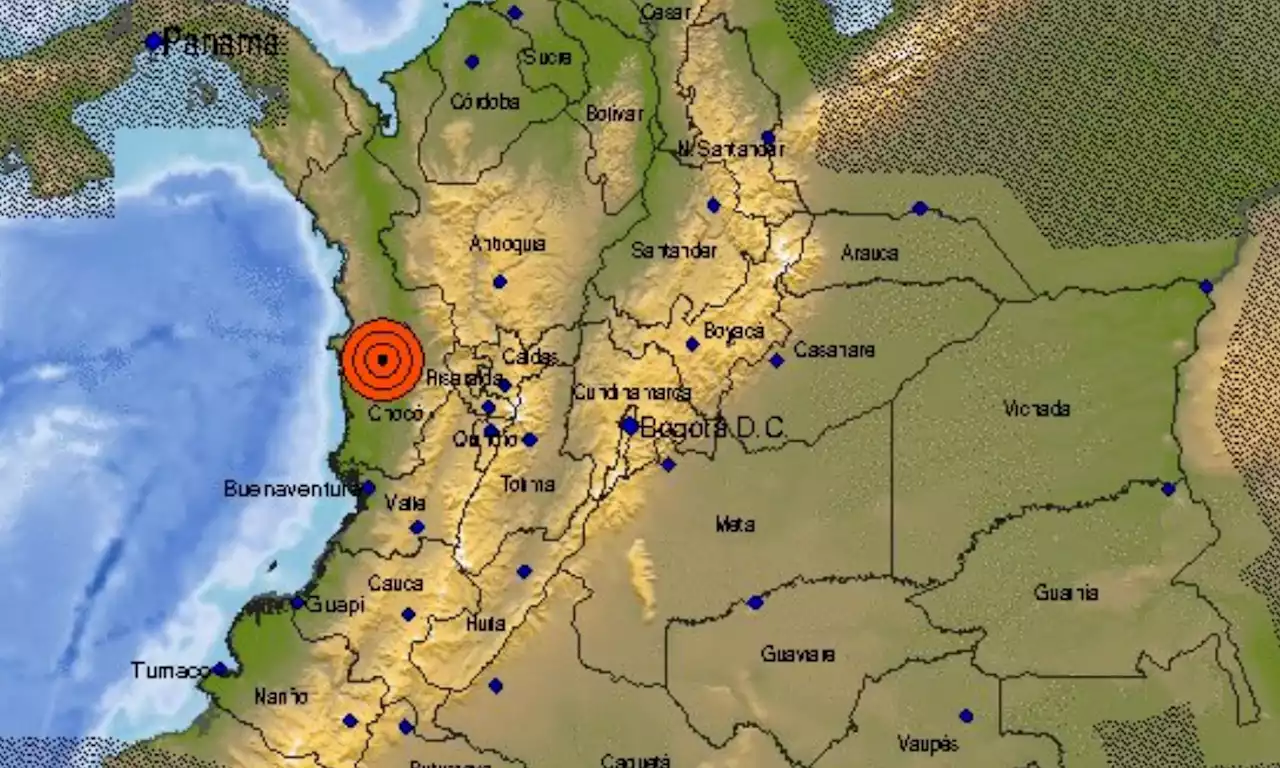 Temblor de 5.5 en Colombia este domingo: epicentro fue en el Chocó; detalles