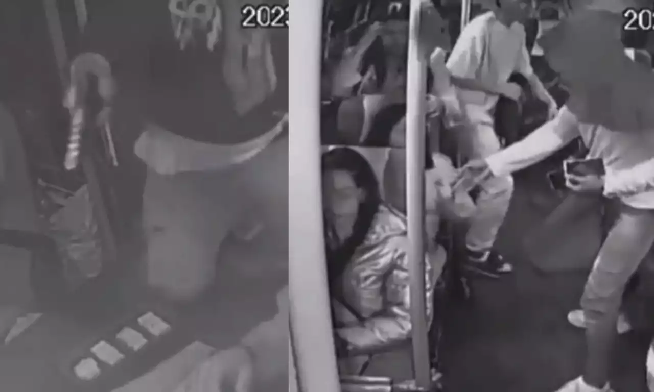 Video de violento atraco masivo en bus intermunicipal: amenazaron con arma al conductor