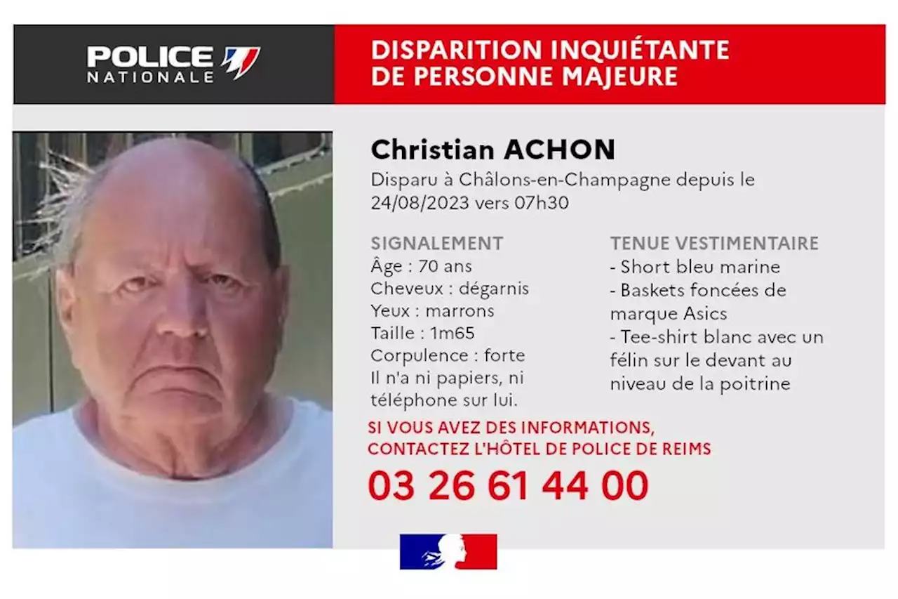 Appel à témoins : disparition inquiétante d'un septuagénaire à Châlons-en-Champagne