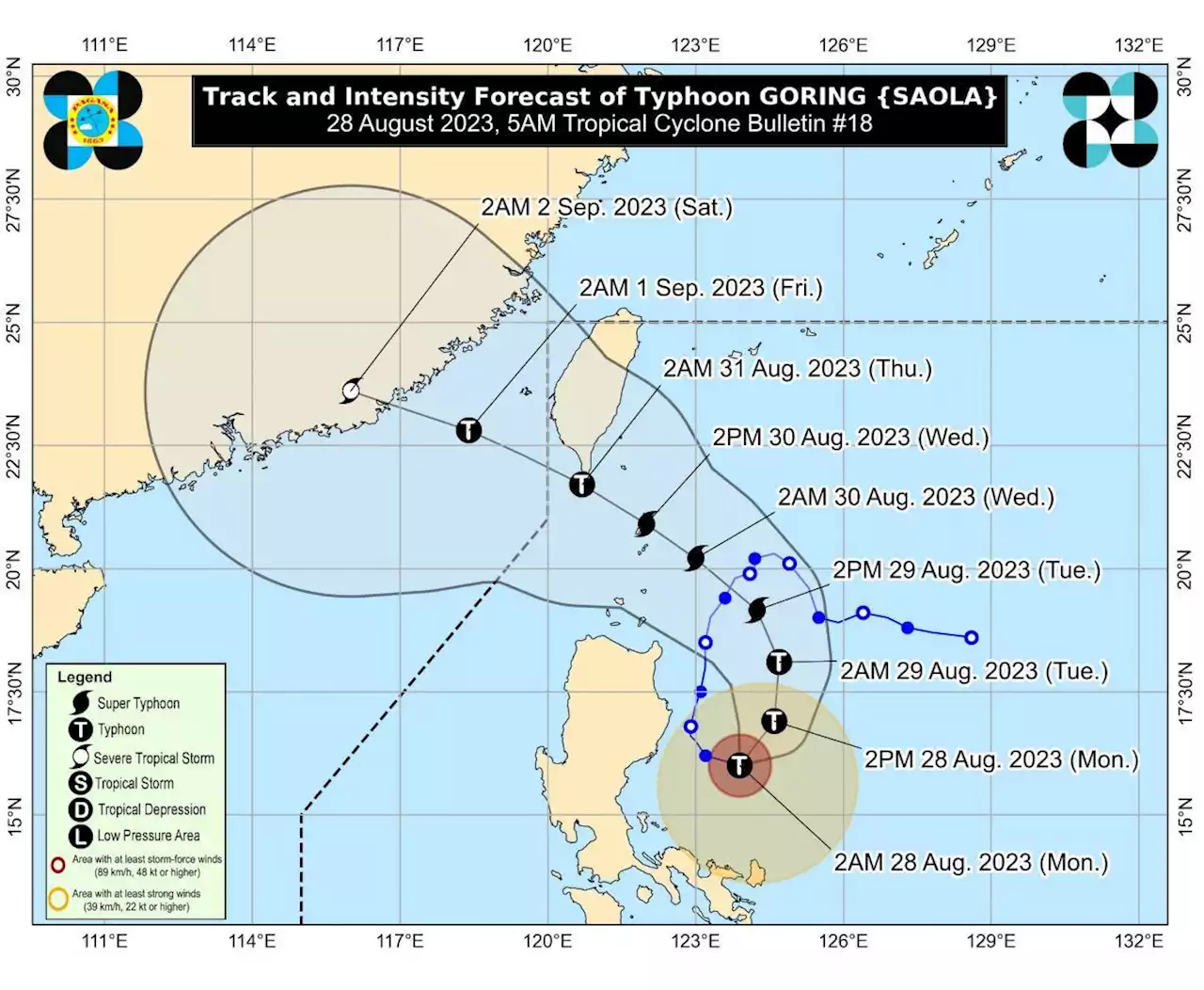 Signal No. 1 up over 9 Luzon areas due to Typhoon Goring