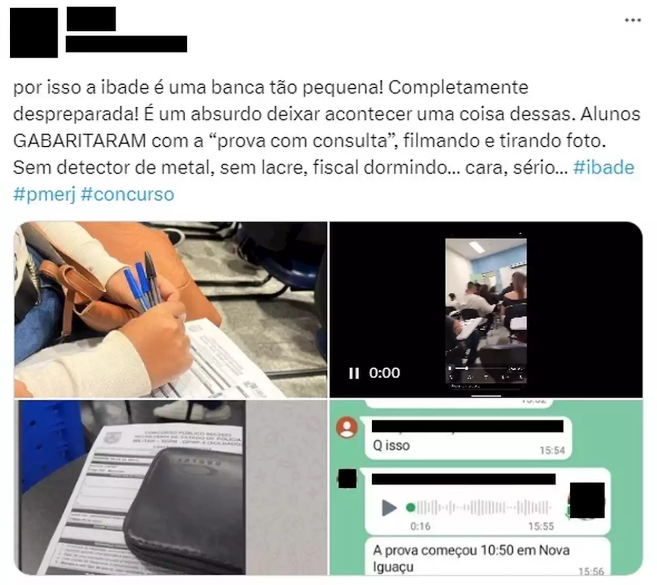 Concurso da PM do Rio tem 20 presos e denúncias de fraudes neste domingo