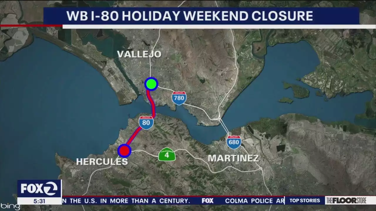 WB Interstate 80 closes ahead of Labor Day weekend