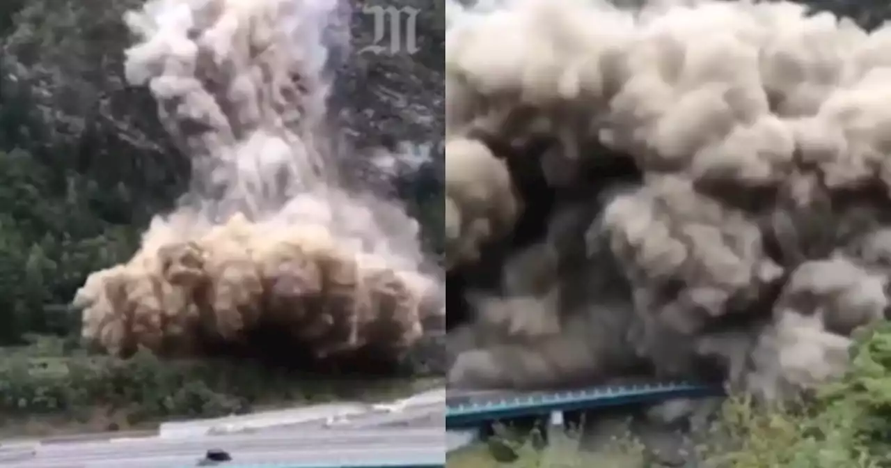 [Video] Momento exacto del impresionante derrumbe en la vía férrea entre Francia e Italia