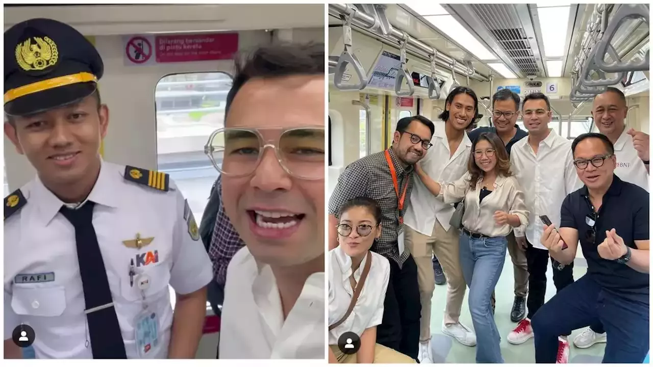 6 Potret Raffi Ahmad Naik LRT Jabodebek Bareng Kiky Saputri Dkk, Suami ...