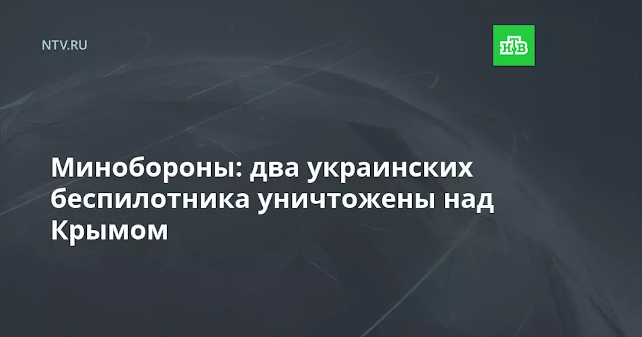 Минобороны: два украинских беспилотника уничтожены над Крымом