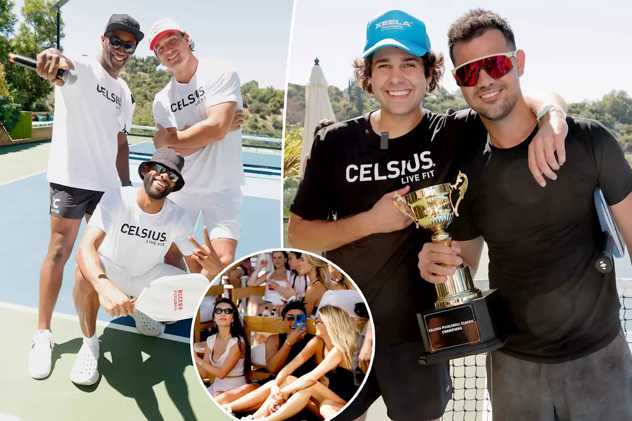 Celebrities flock to David Dobrik’s house for star-studded Celsius Pickleball Classic