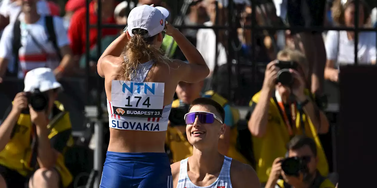 Slovakian Athlete Proposes at the End of World Championships Race Walk