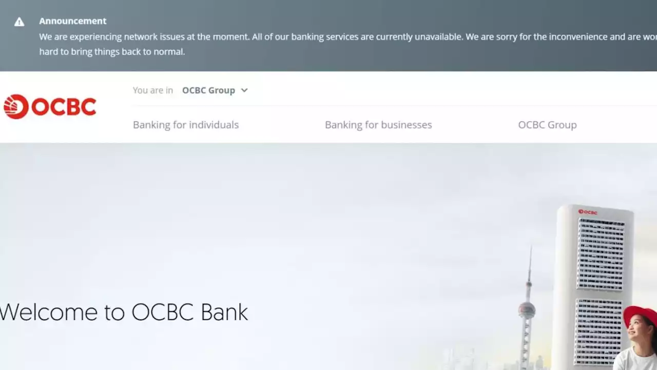 OCBC apologises for outage affecting all its banking services due to 'technical problem'