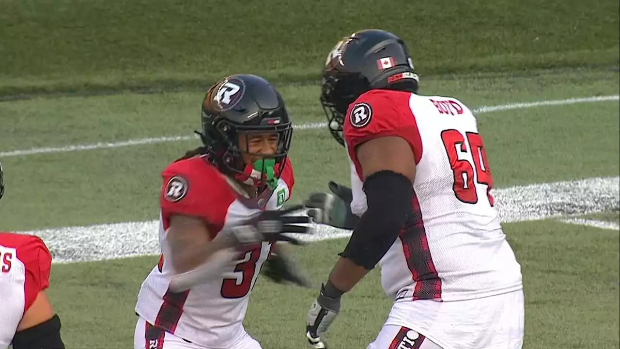 Must See: Redblacks' Williams somehow makes it through the pile for a TD