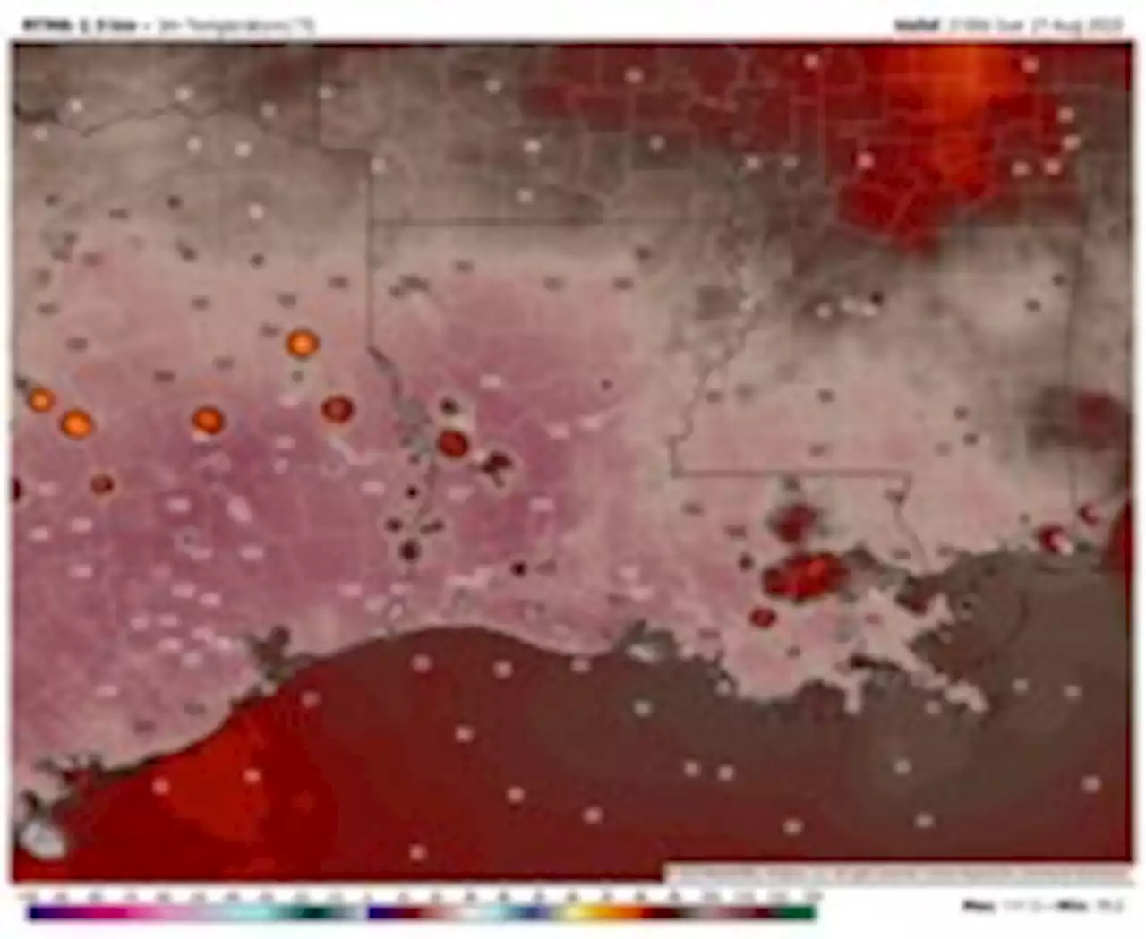 Gulf Coast temperatures surge to highest levels ever observed