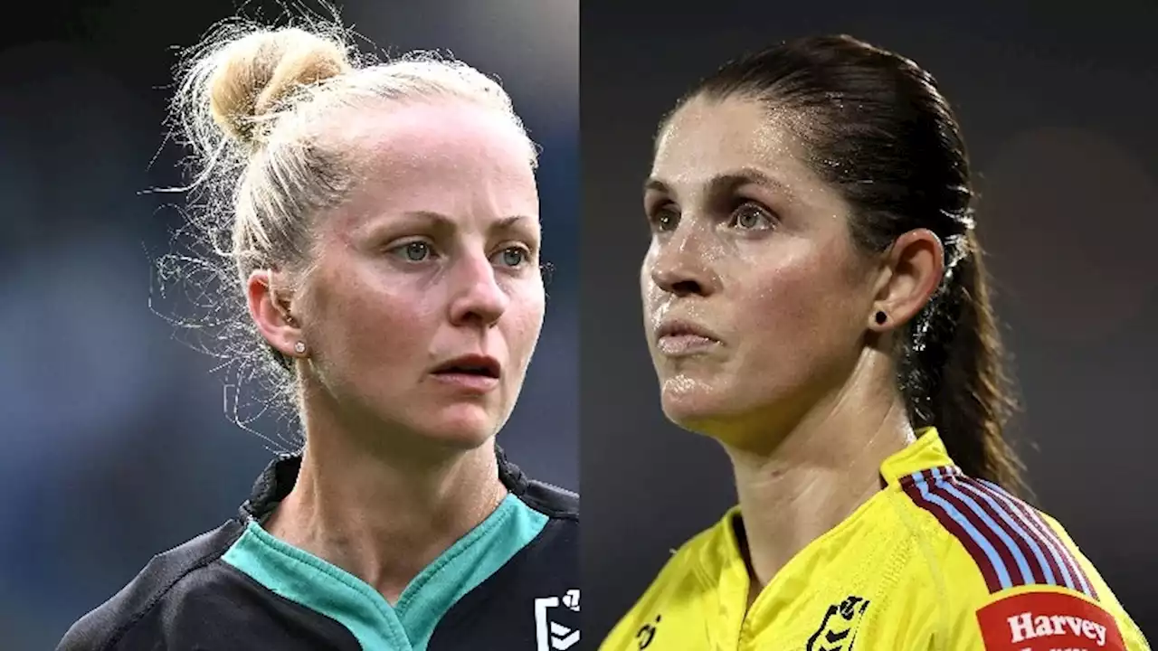 Belinda Sharpe and Kasey Badger become NRL's first solo female referees