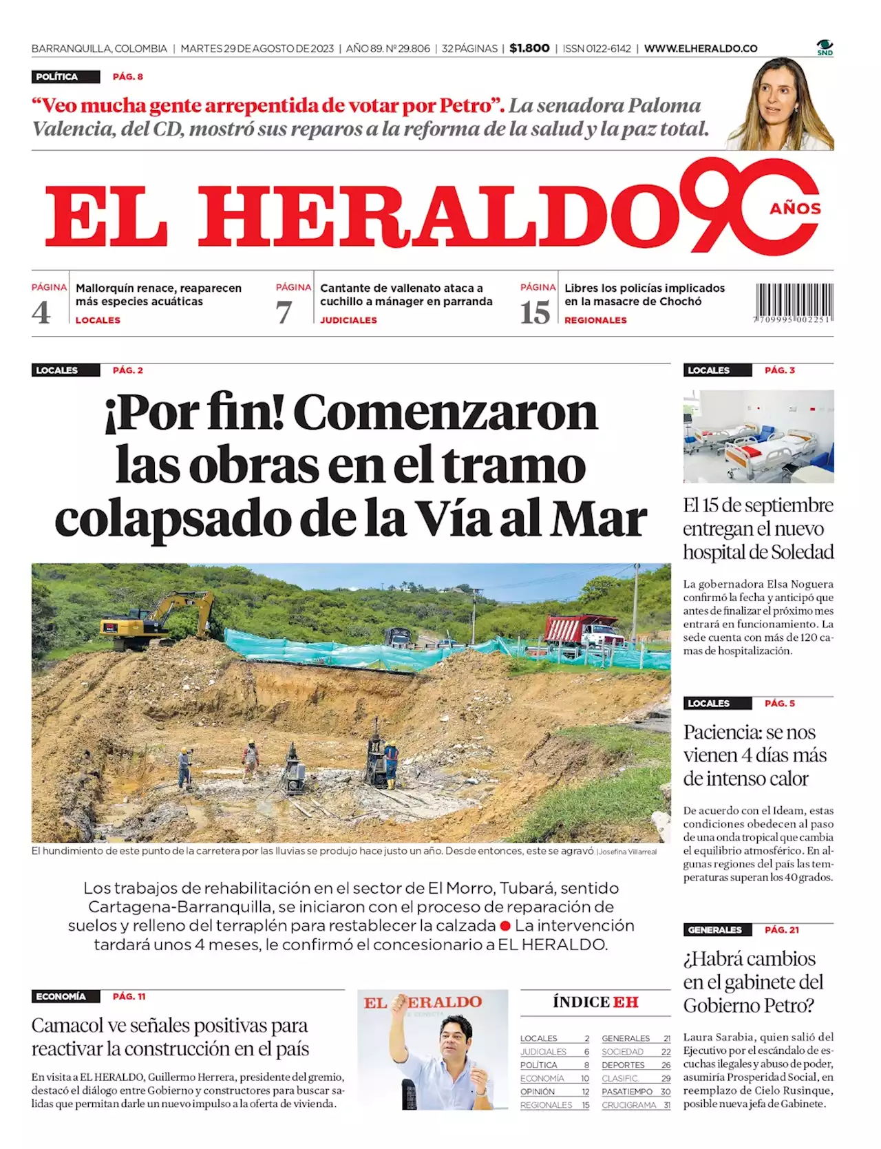 ¡Por fin! Comenzaron las obras en el tramo colapsado de la Vía al Mar