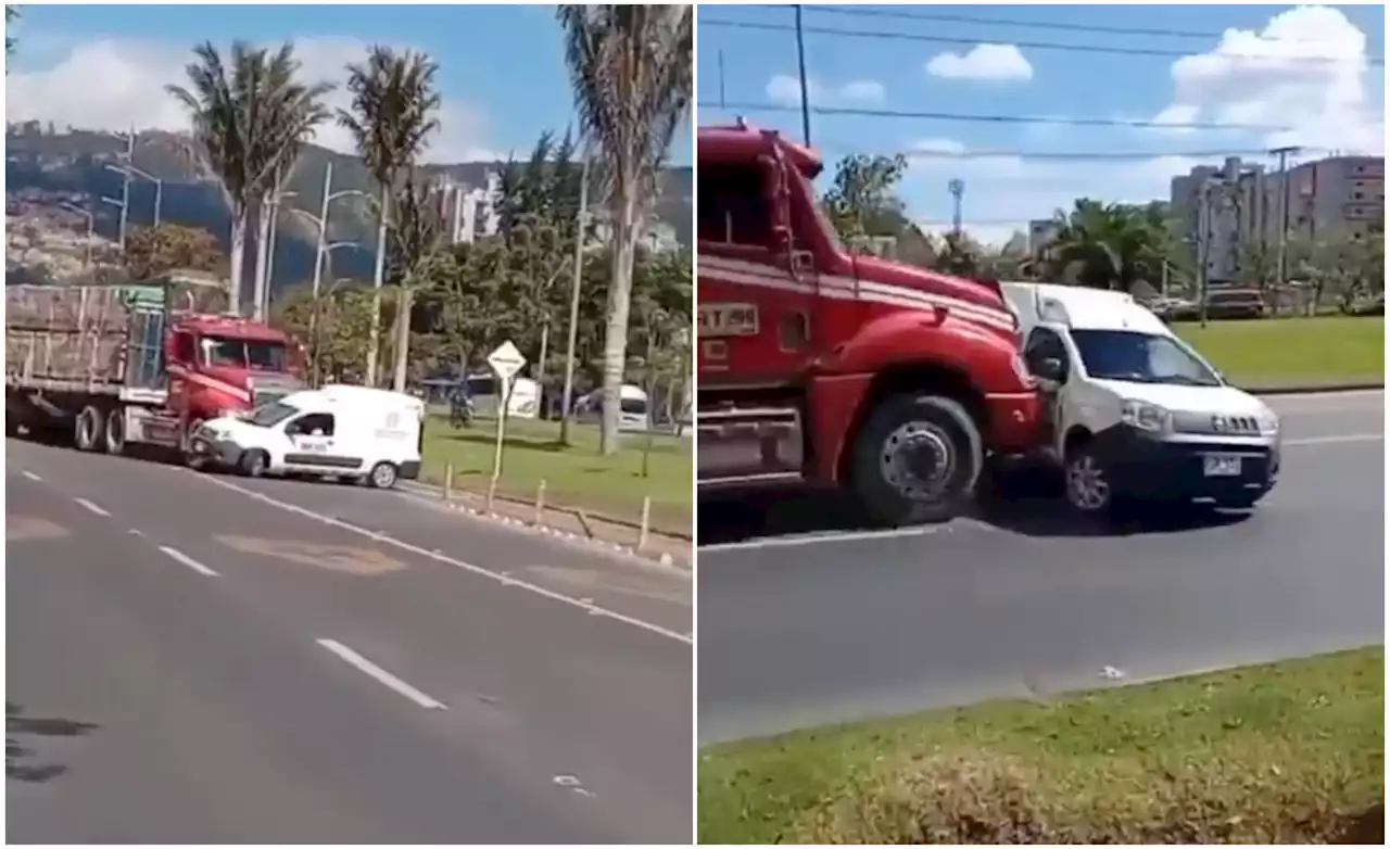 Video: Tractomula arrastró a vehículo en medio de un acto de intolerancia en Bogotá