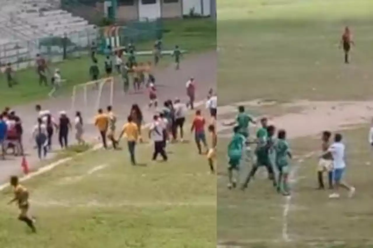 Vergüenza en fútbol colombiano: batalla campal en torneo de menores