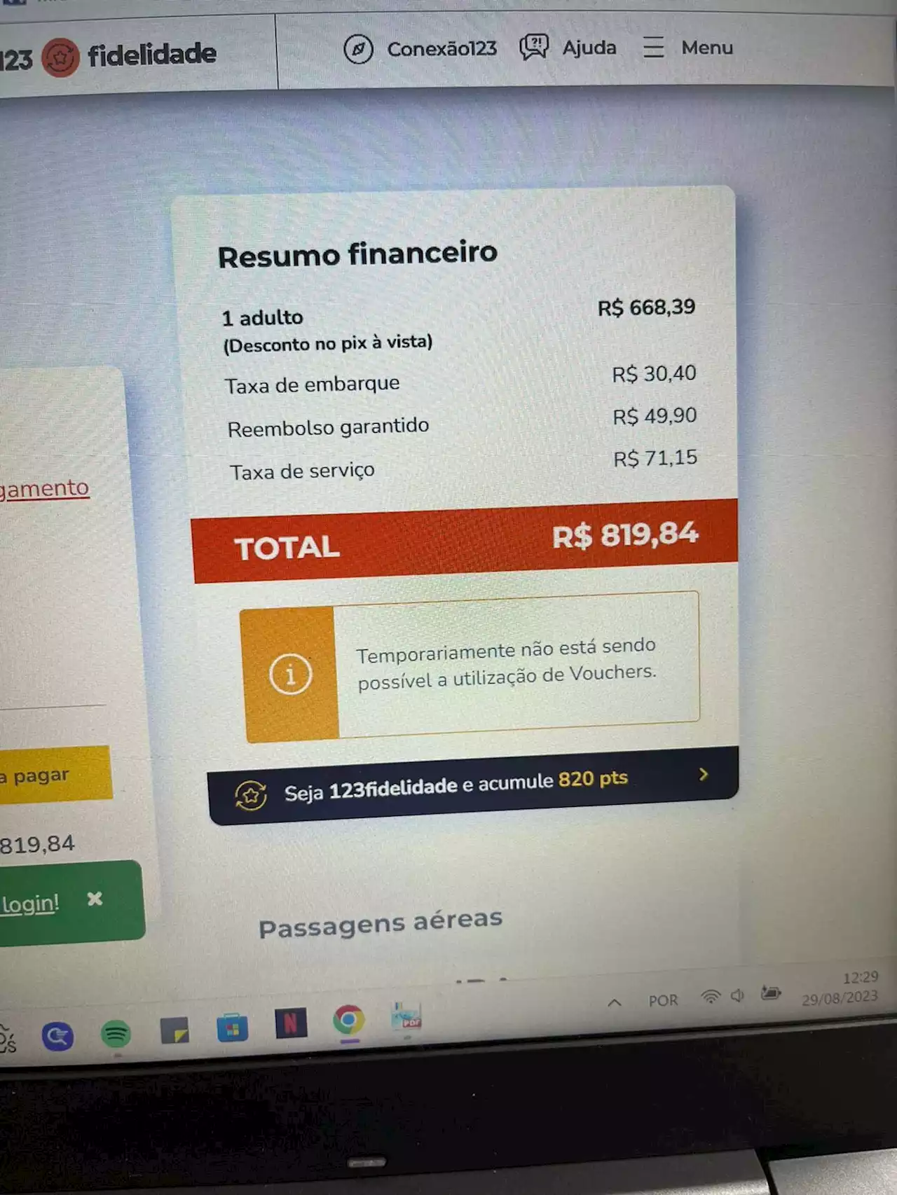 Clientes da 123 Milhas denunciam que estão impossibilitados de usar vouchers de reembolso