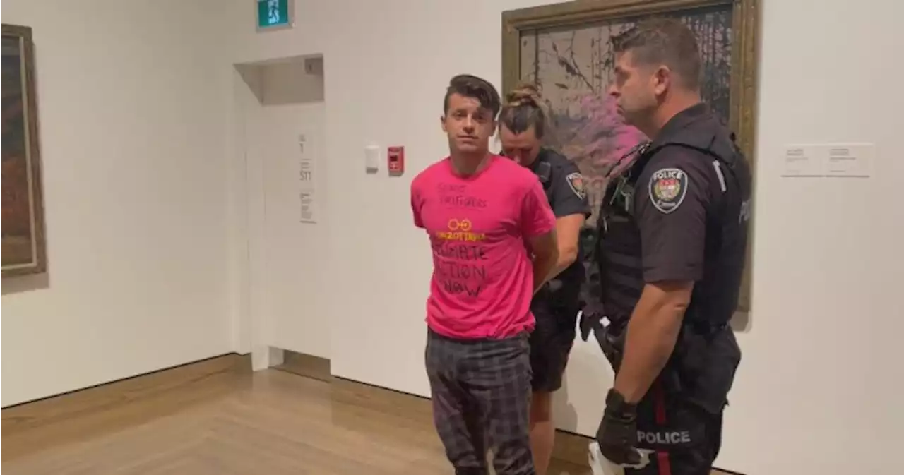 Climate protester throws paint on Tom Thomson art at Canadian gallery