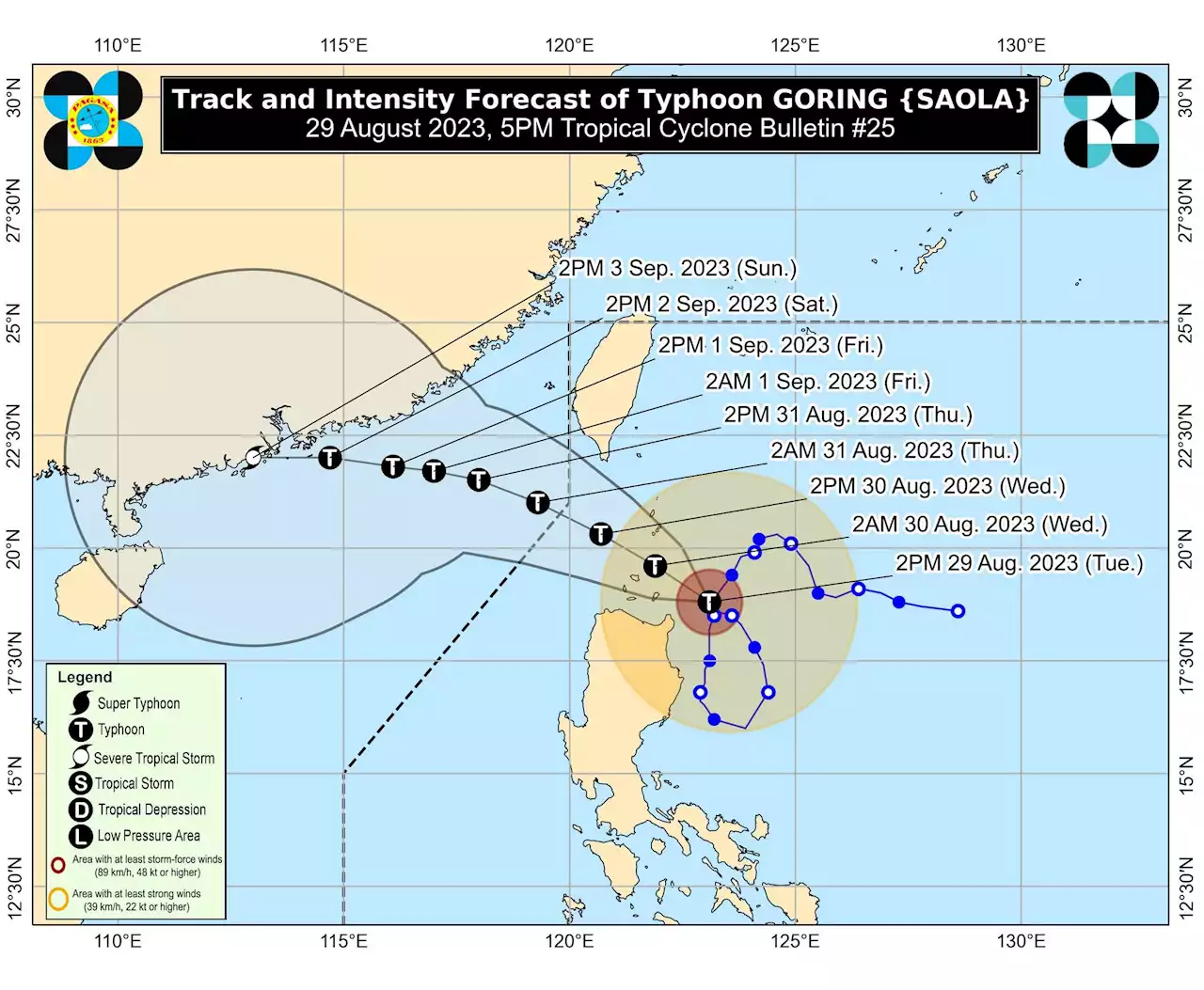 Signal No. 4 up in portion of Babuyan Islands due to Typhoon Goring