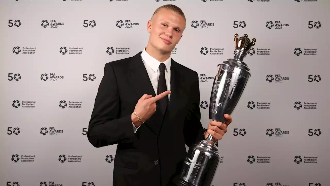 Erling Haaland sees off Kevin De Bruyne and Harry Kane to win the Men's PFA Players' Player of the Year award after firing Manchester City to the treble with 52 goals during his incredible debut season