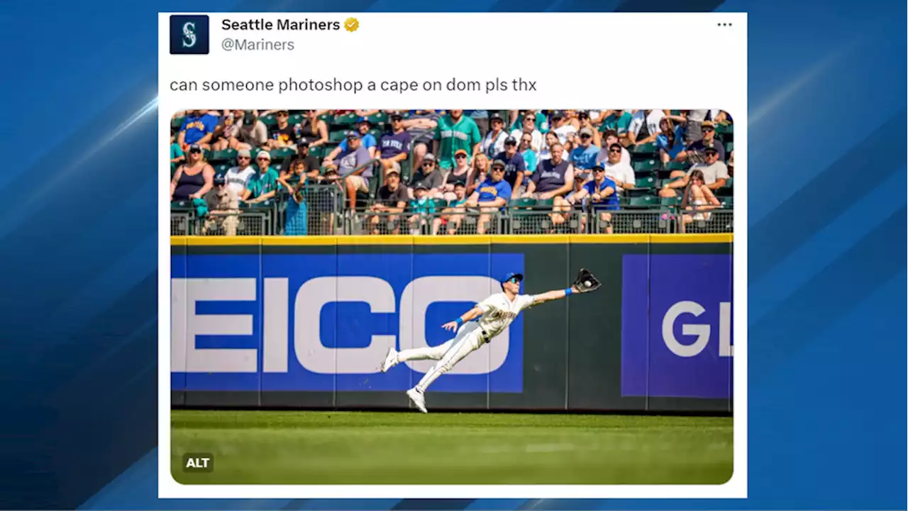 Fans liken Mariners Dominic Canzone's spectacular catch to a work of art