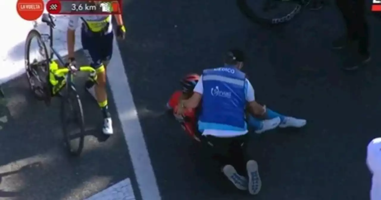 [Video] El ciclista colombiano Santiago Buitrago sufrió fuerte caída en la Vuelta a España