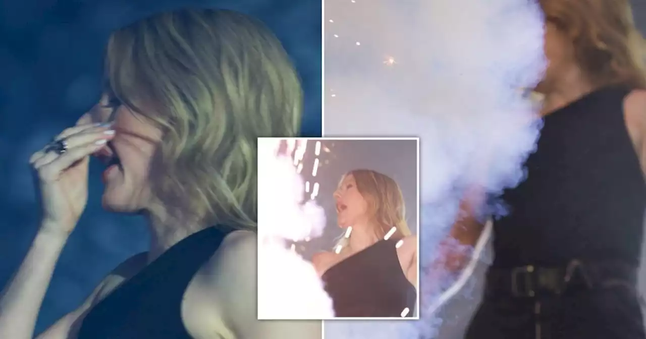 Horror as Ellie Goulding is hit in face with burning Pyro mid-performance