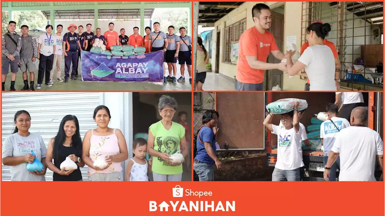 Shopee donates ₱1 million worth of rice to more than 20,000 Mayon evacuees