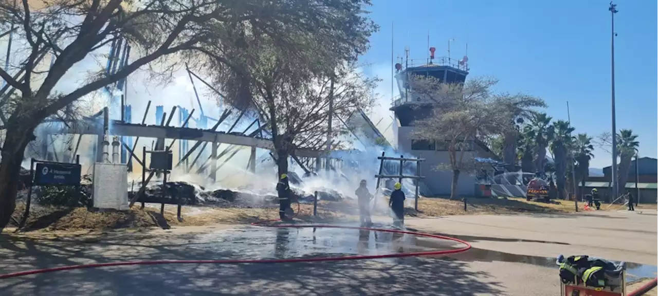 Fire guts thatched structure at airport in North West