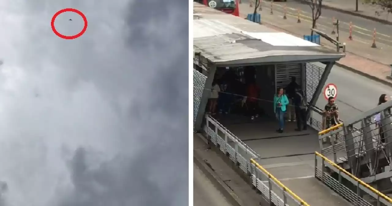 Desde una estación de Transmilenio, hombre se puso a elevar cometa y causó sensación