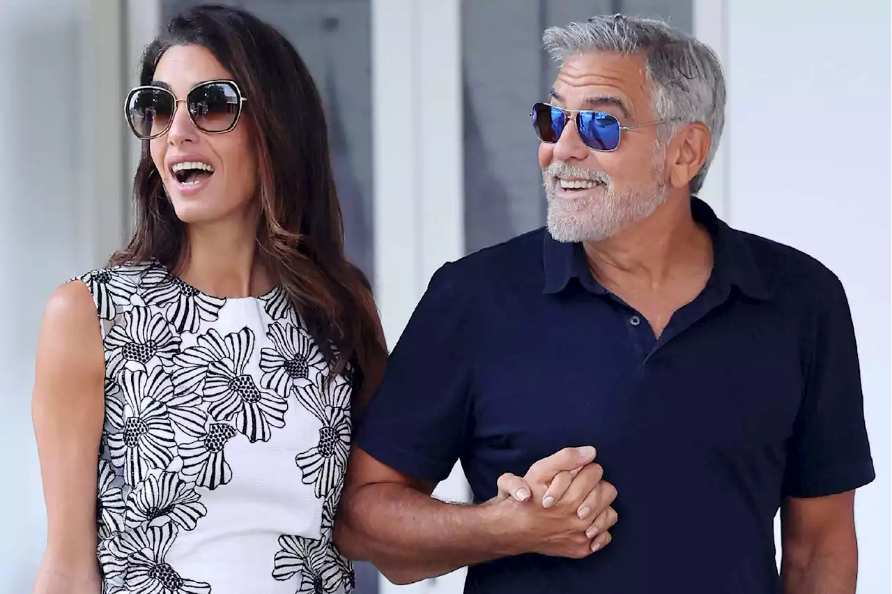 George Clooney and Amal Clooney Make Stylish Arrival Ahead of Venice Film Festival in Italy