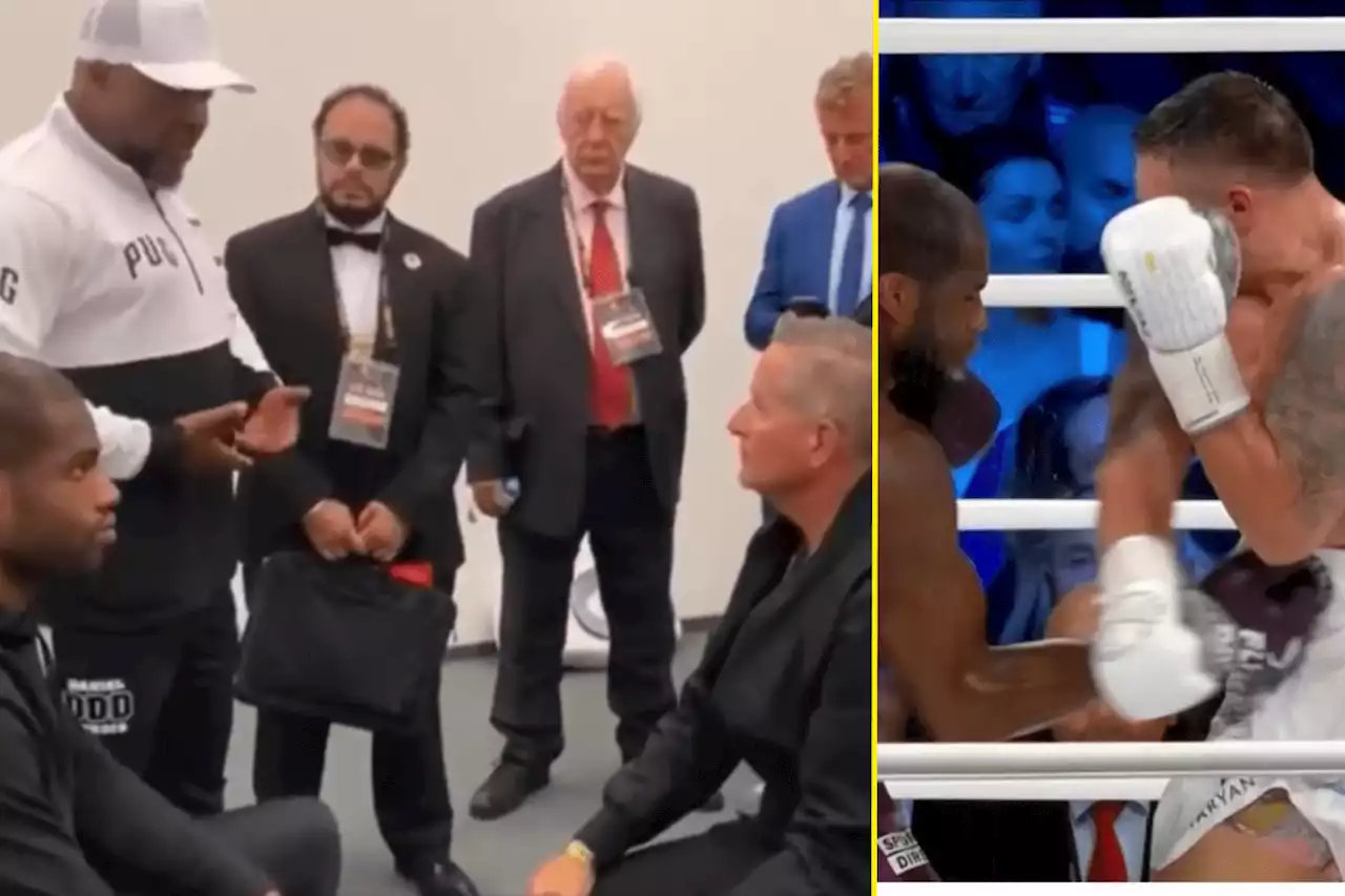 Backstage footage shows Dubois' trainer asking ref to check Usyk's groin guard before bout