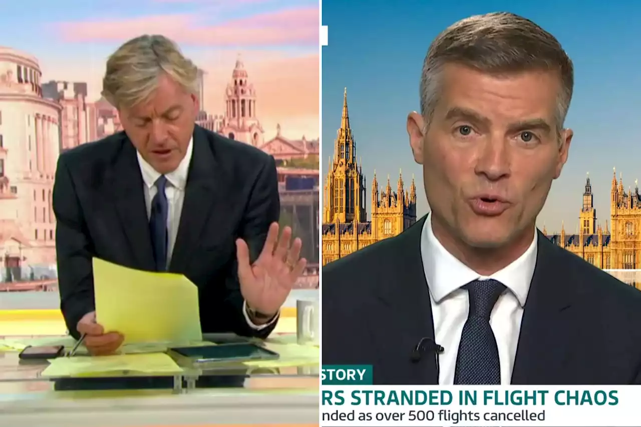 Good Morning Britain's Richard Madeley in furious clash with transport secretary in row over air traffic control failure