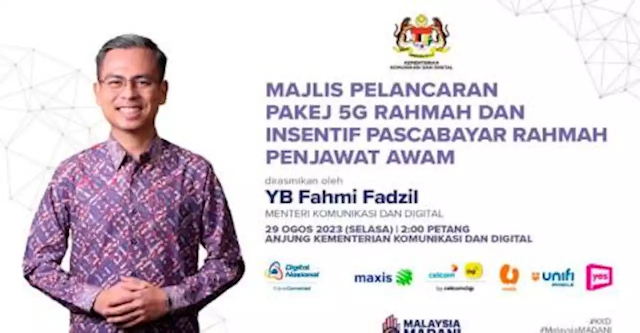 5G Rahmah package starts on Aug 31, Civil Servant Rahmah postpaid on Sept 16